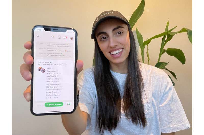Australian influencer Taz Zammit sent this picture of her showing social network Clubhouse on her phone—she hopes to launch her 