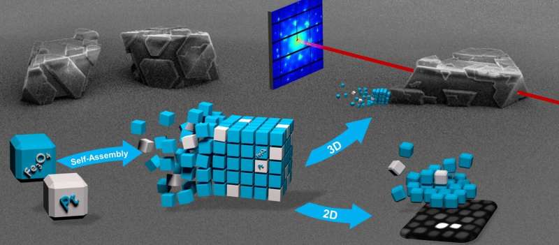 Binary mesocrystals from the nano-building kit