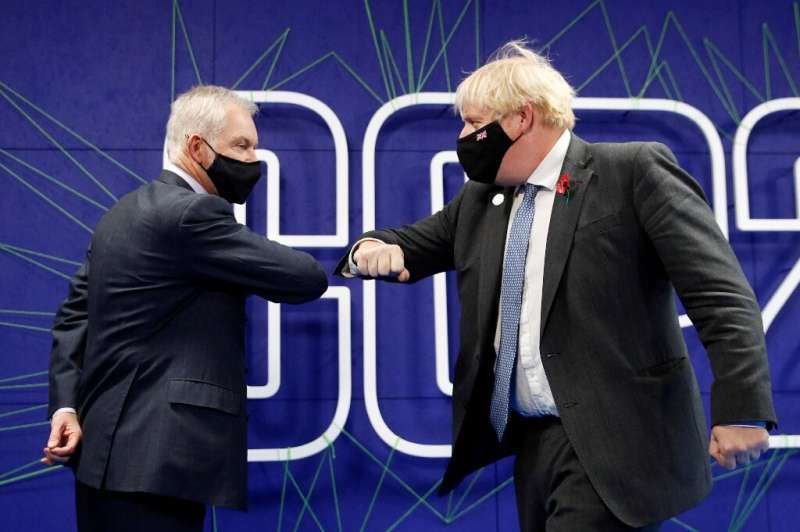 Britain's Prime Minister Boris Johnson was in Glasgow to check on the talks' progress