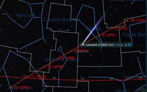 Ο κομήτης A1 Leonard λάμπει τον Δεκέμβριο