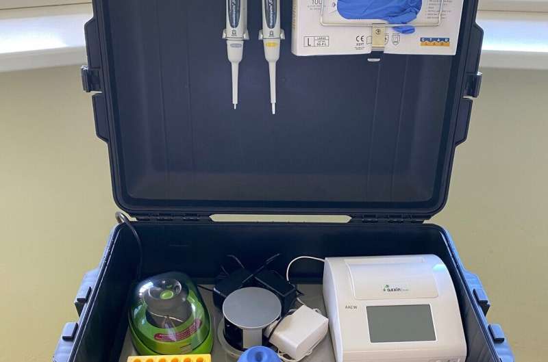 Coronavirus test from a suitcase