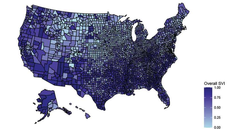 County by county, study shows social inequality's role in COVID-19's toll