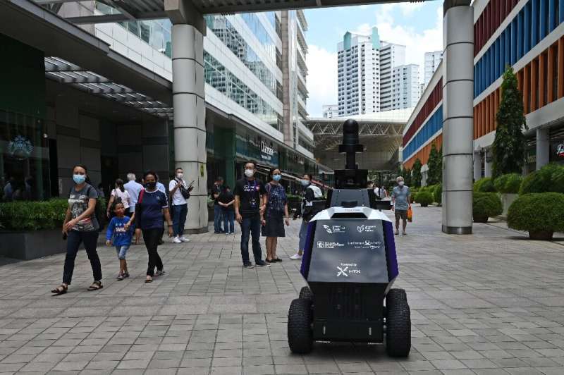 During a three-week trial in September, two robots were deployed to patrol a Singapore housing estate and shopping centre