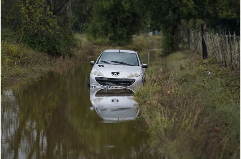 Flash flood submerges southern French villages, fields