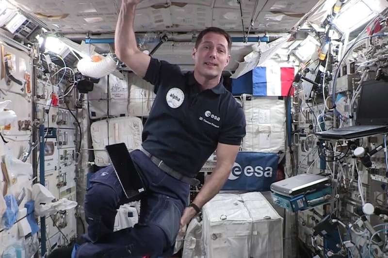 French astronaut Thomas Pesquet on board the International Space Station
