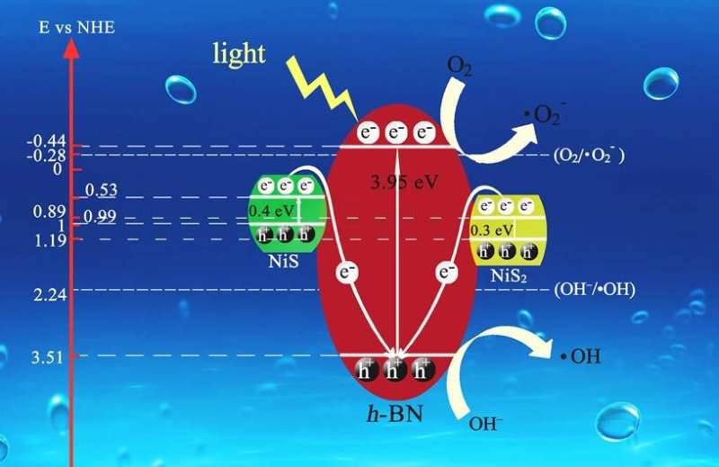 h-BN/NiS2/NiS nanocatalysts for removing rhodamine B and Cr(VI) in wastewater