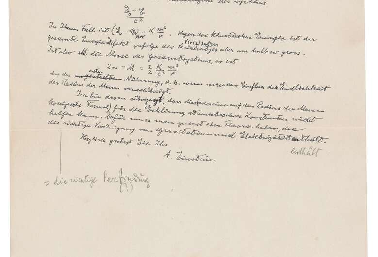 Handwritten example of famous Einstein equation gets $1.2M