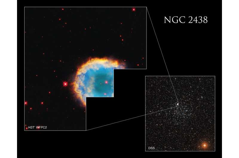 Hubble images colorful planetary nebula ringed by hazy halo