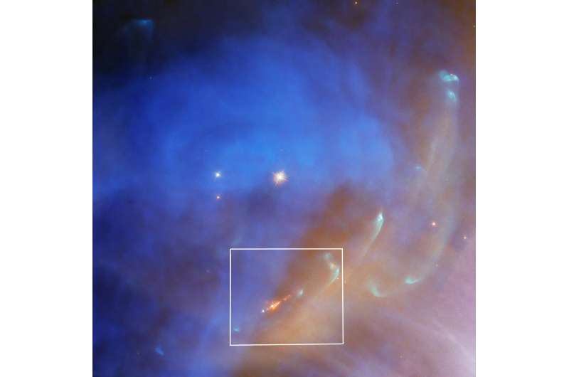 Hubble spots a swift stellar jet in Running Man Nebula