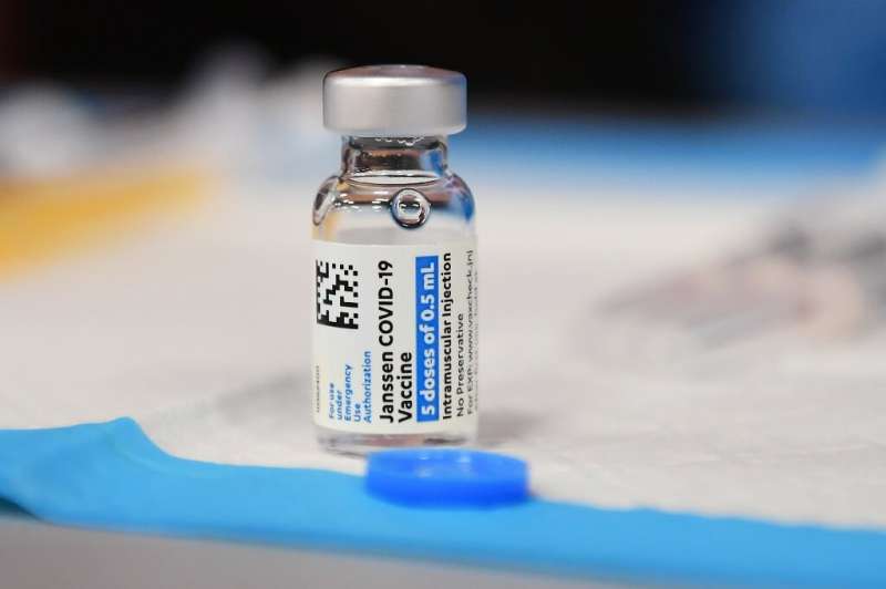 Johnson &amp; Johnson's Janssen Covid-19 vaccine awaits administration at a vaccination clinic in Los Angeles, California on Dec