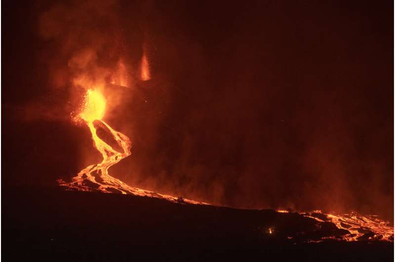 Lava from Spanish island volcano quickens pace toward sea