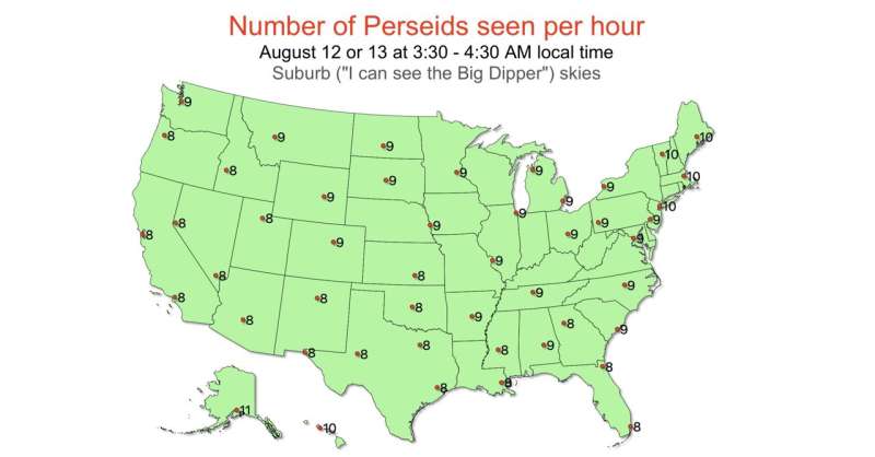 Light pollution and spotting Perseid meteors