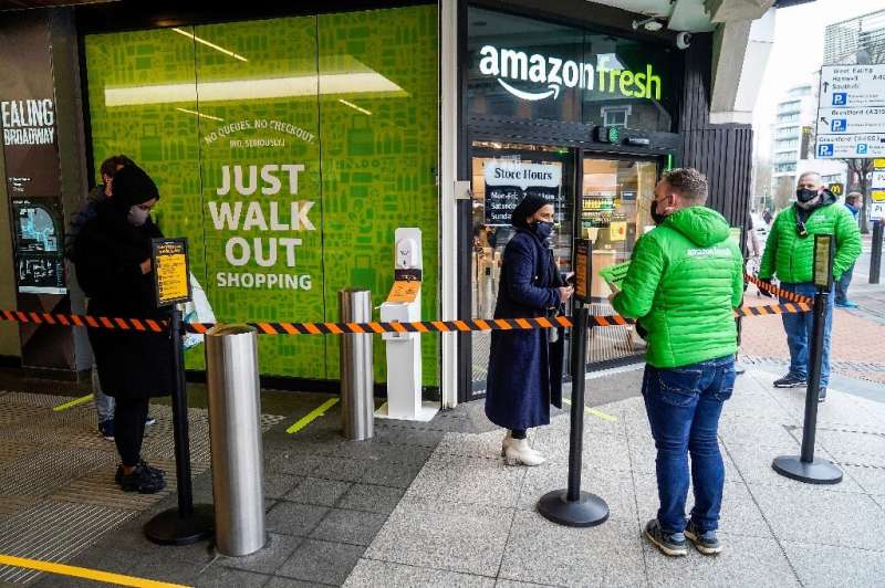 Londoners waited to try out Amazon's first till-free store outside the US