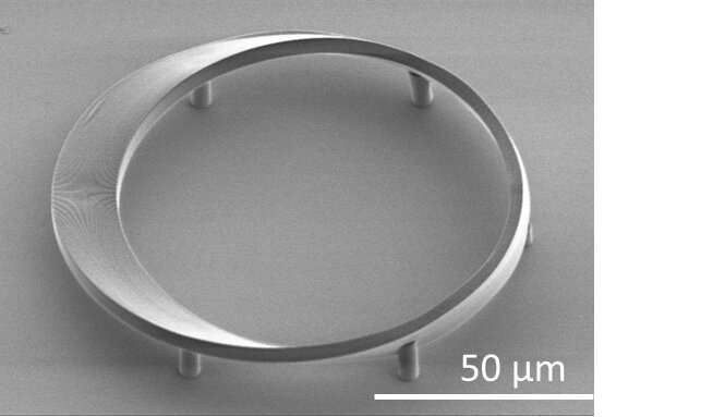 Möbius strip microlasers for non-Euclidean photonics applications