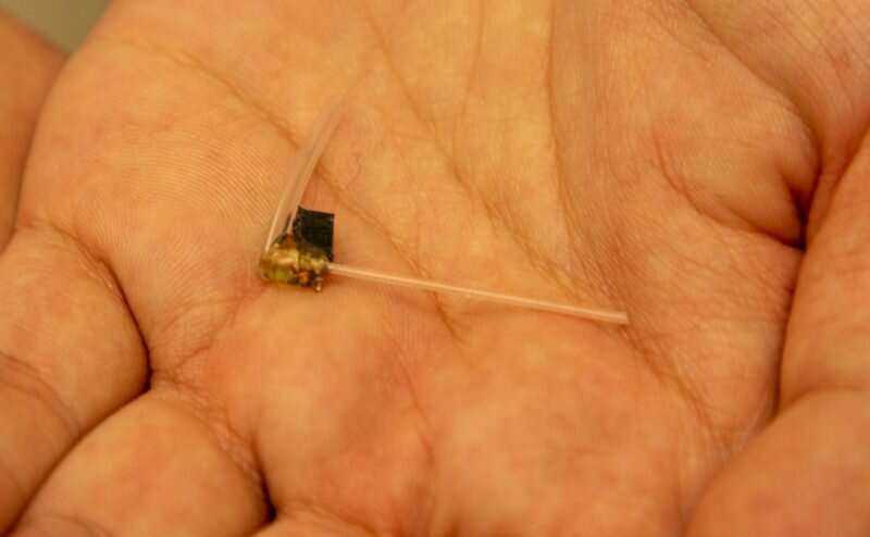 Miniature optical fiber treatment device for more effective cancer immunotherapy