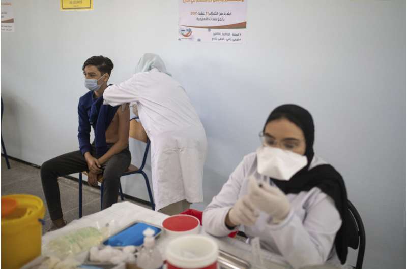 Morocco starts vaccinating children ages 12 to 17