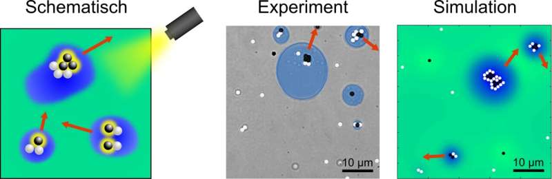 Motorized droplets thanks to feedback effects