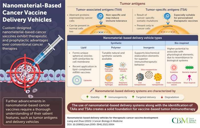 Nanomaterial-based delivery vehicles: all the rage in cancer vaccine development!