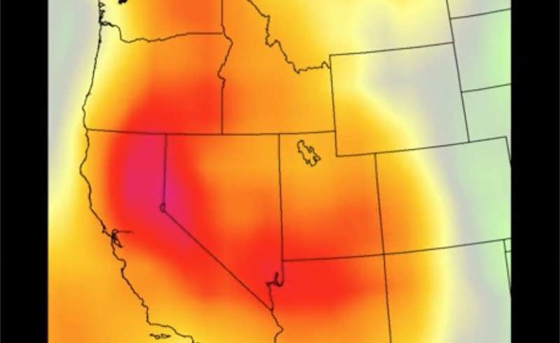 NASA tracks heat wave over U.S. southwest