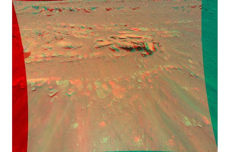 NASA’s Ingenuity helicopter captures a Mars rock feature in 3D