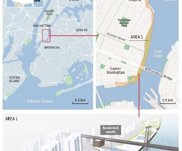 New York's flood wall—Details of the East Side Coastal Resiliency (ESCR) project between East 25th Street and Montgomery Street 