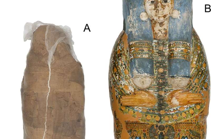 New study uncovers rare &quot;mud carapace&quot; mortuary treatment of Egyptian mummy
