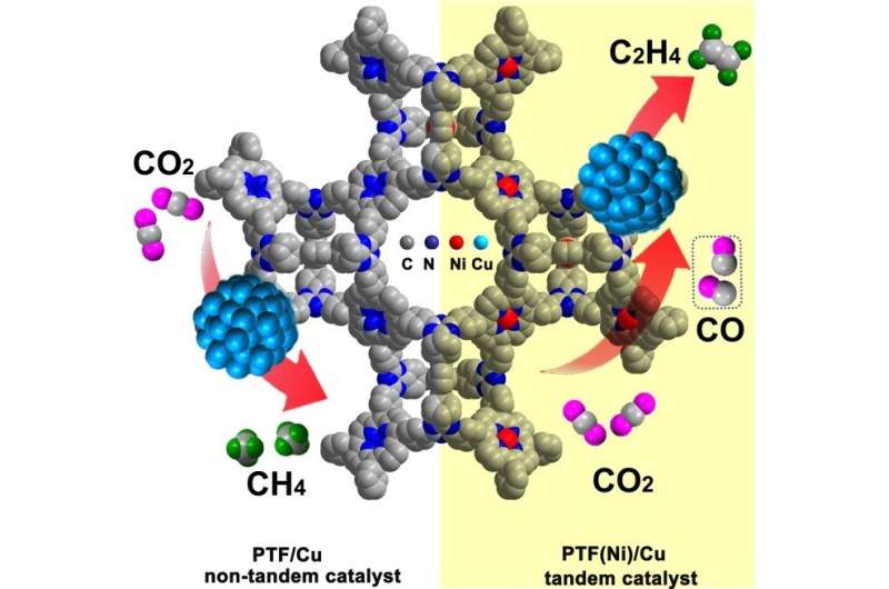 Nickel Single Atom and Copper Nanoparticles Used for Highly Selective Tandem Electrocatalysis of CO2 to Ethylene