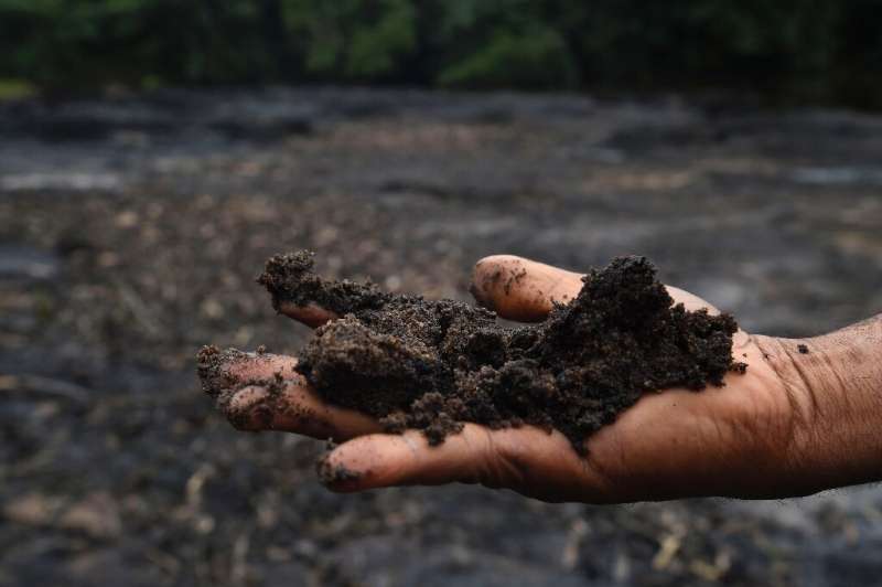 Oil legacy: Soil from the banks of a polluted river in B-Dere, Ogoniland