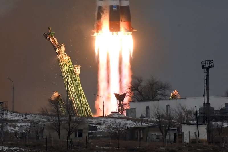 Online fashion tycoon Yusaku Maezawa and his production assistant Yozo Hirano blasted off from the Russian-operated Baikonur cos