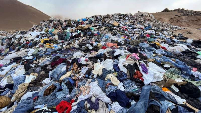Piles of used clothes have been discarded in Chile's Atacama Desert