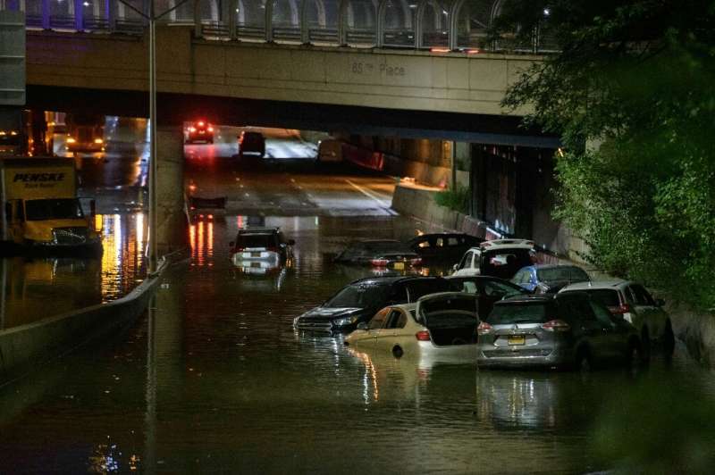 Record rainfall brought chaos to New York City roads in the early hours of September 2, 2021