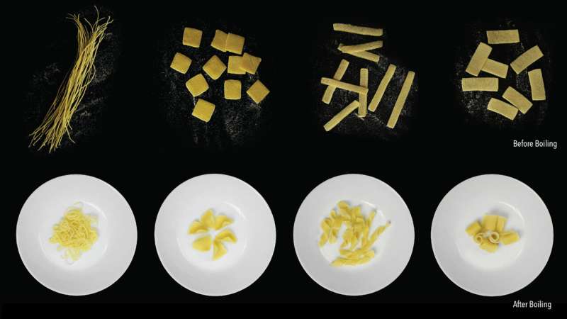 Researchers develop pasta that morphs into shape when cooked