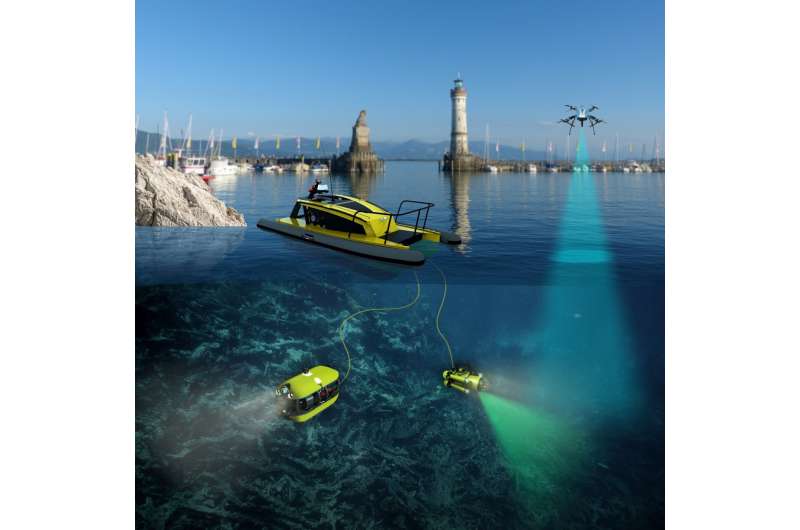 Robots collect underwater litter