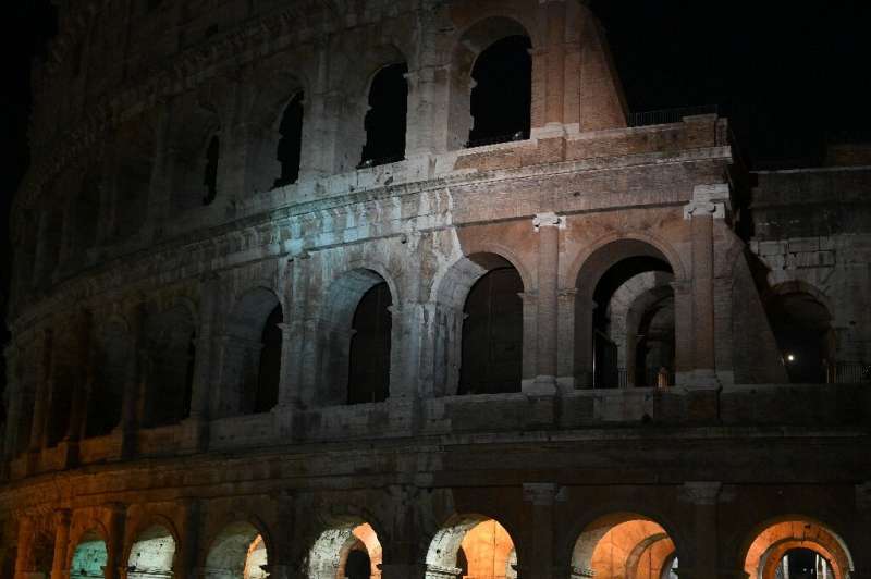 Rome's Colosseum after the lights were extinguished for Earth Hour