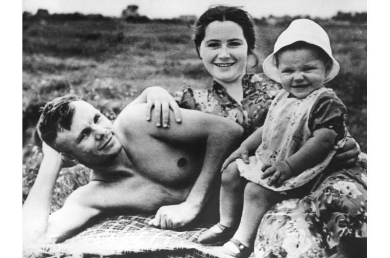 Russians also remember Gagarin as a loving family man
