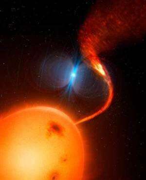 Scientists identify a rare magnetic propeller in a binary star system