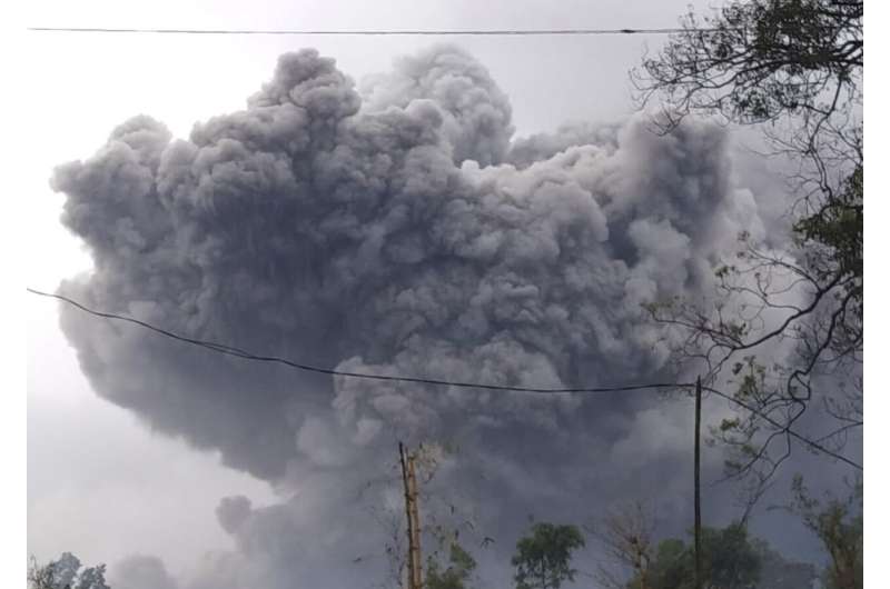 Semeru volcano on Indonesia's Java island spews hot clouds