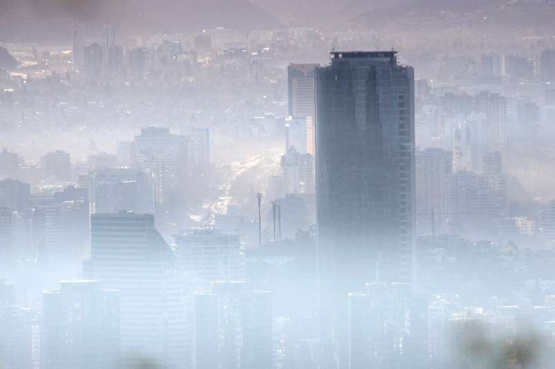 Smog over Santiago, Chile, in July 2018