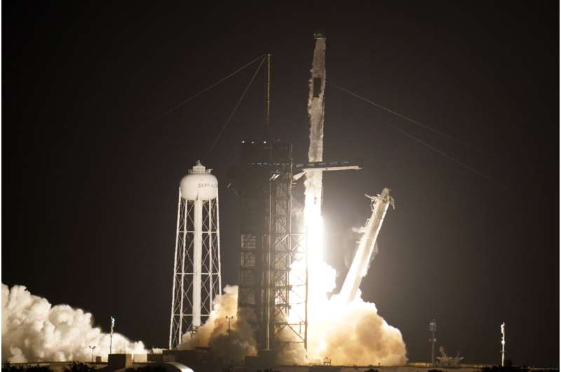 SpaceX launches 3rd crew with recycled rocket and capsule