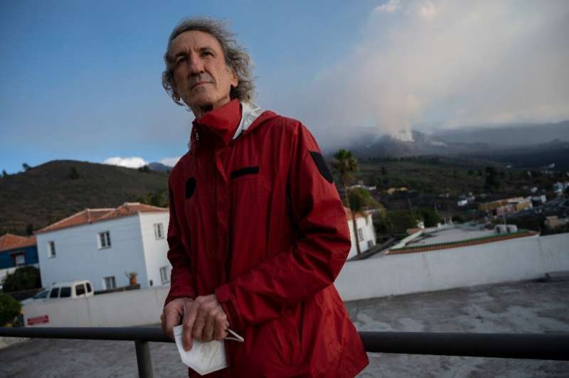 Spanish vulcanologist Vicente Soler poses during an AFP interview