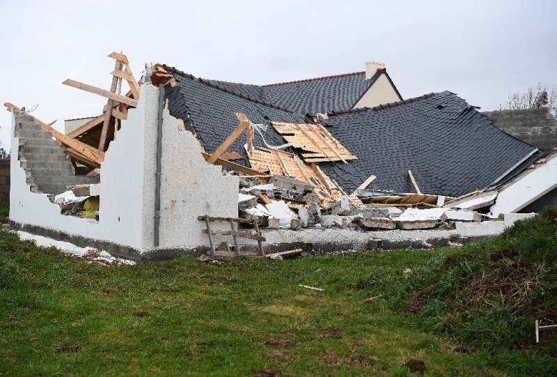 The Aurore storm hit  much of France's north