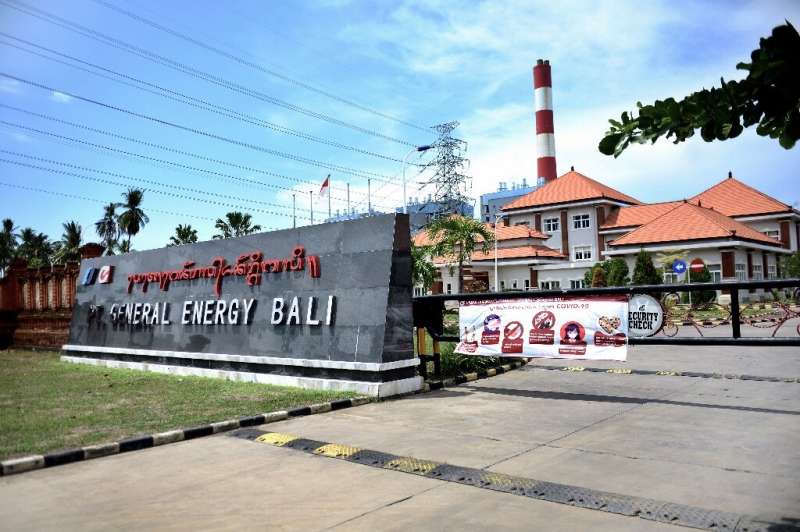 The Celukan Bawang 2 power plant funded by China on Indonesia's resort island of Bali is seen in 2020