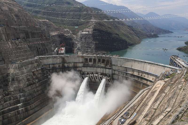 The dam spans a deep, narrow gorge on the upper section of the Yangtze, China's longest river