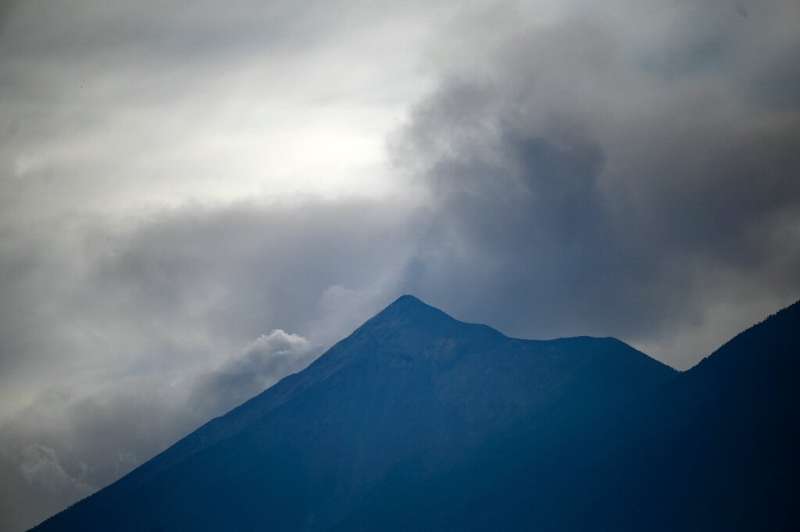 The Fuego volcano spews ash on September 23, 2021