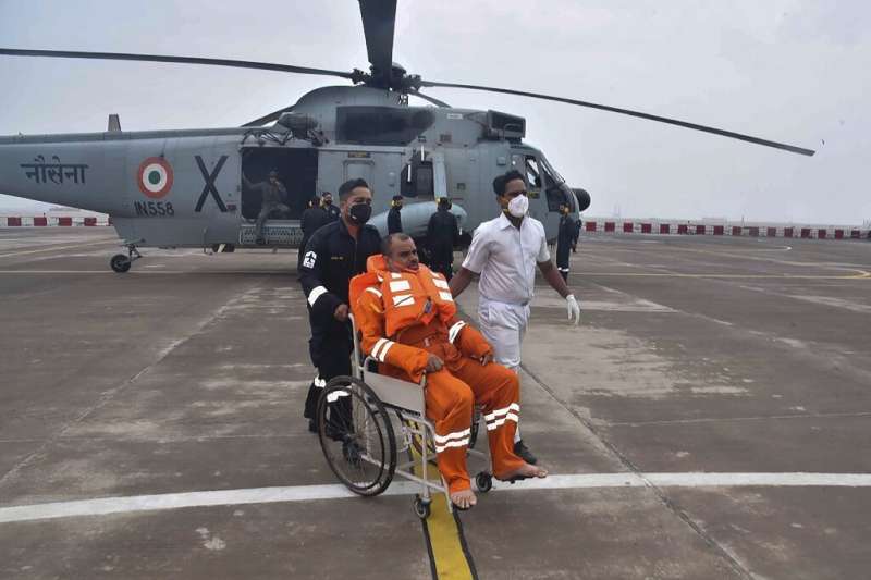 The Indian military has launched search and rescue operations at sea for people missing after the storm hit
