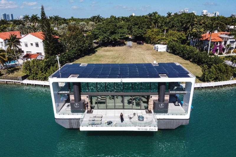 The Arkup luxury floating villa docked at Star Island in Miami Beach, Florida, on February 5, 2021. It costs $5.5 million and fi