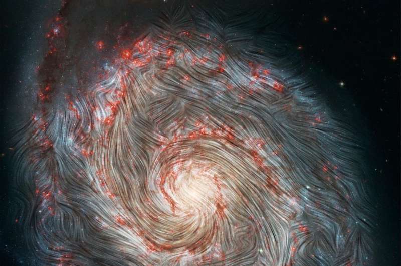 The magnetic fields swirling within the whirlpool galaxy