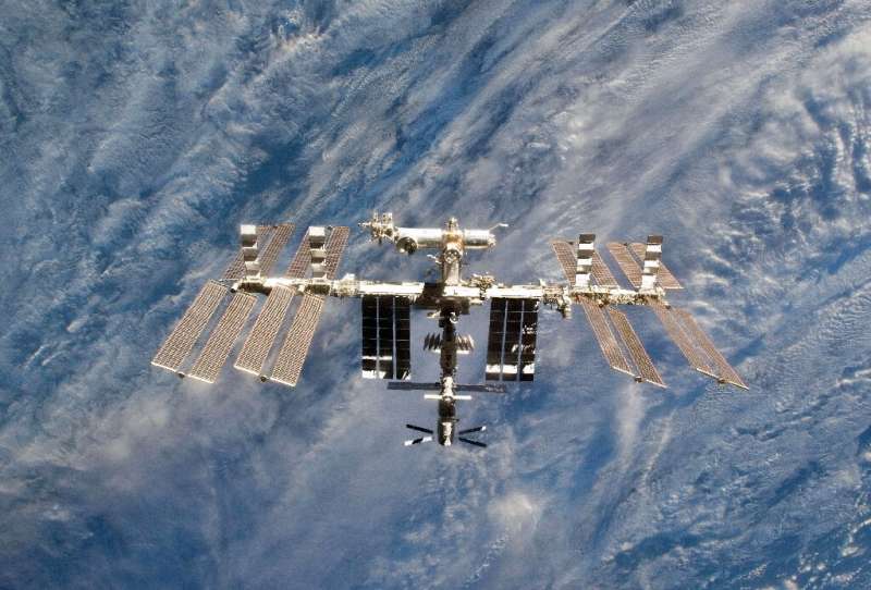 This March 7, 2011 NASA handout image shows a close-up view of the International Space Station