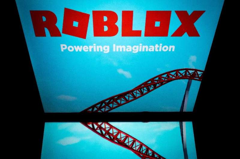 This picture taken on February 1, 2019 shows the online gaming service Roblox displayed on a tablet screen