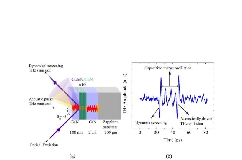 THz emission spectroscopy reveals optical response of GaInN/GaN multiple quantum wells